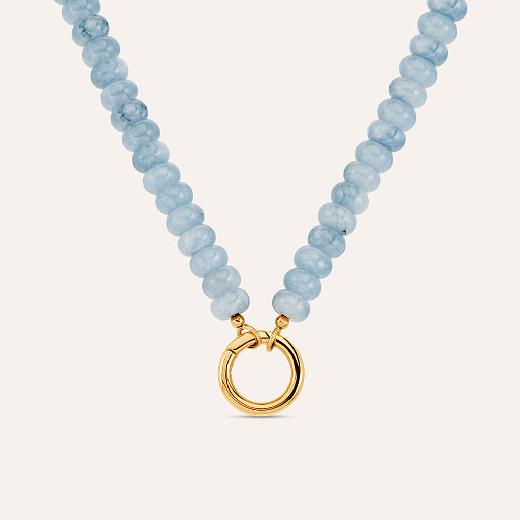 Collana Radiance Acciaio Dorato Giada