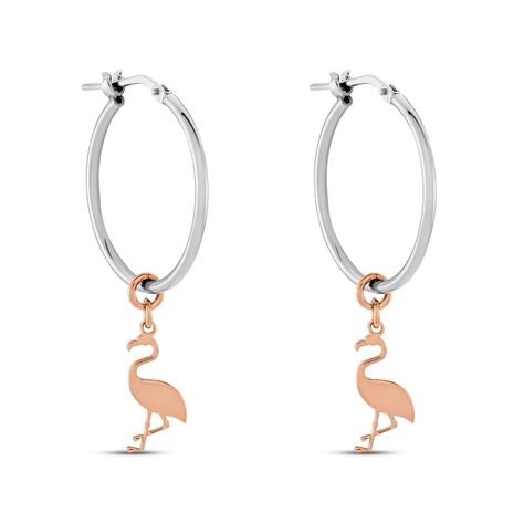 Orecchini A Cerchio Silver Collection Argento Bicolore Bianco / Rosa - Orecchini a Cerchio Donna | Stroili