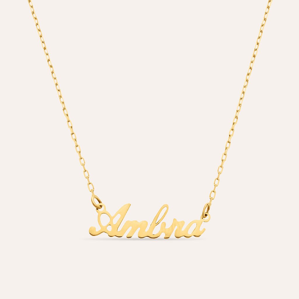 Collana Ambra Gold Names Oro Giallo
