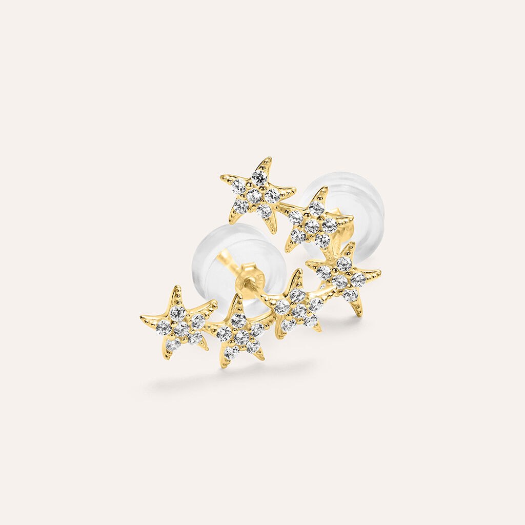 Orecchini Lobo Bon Ton Oro Giallo Cubic Zirconia