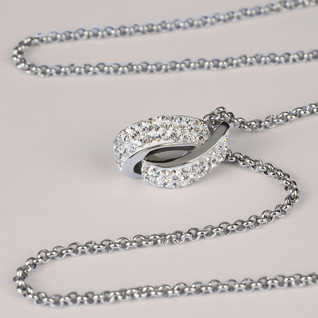 Collana Aura Acciaio Cristallo