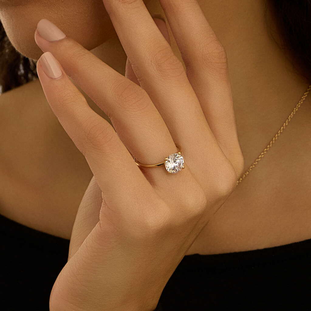 Anello Solitario Golden Dream Placcato Oro Giallo Cubic Zirconia - Anelli con Pietre Donna | Stroili
