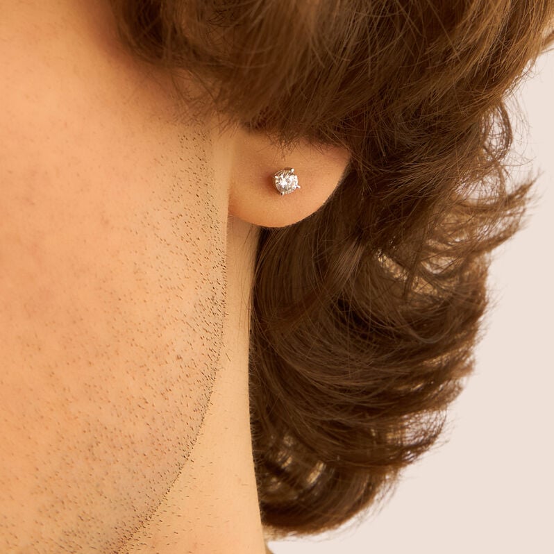 Mono Orecchino Lobo Punto Luce L'homme Or Oro Bianco Cubic Zirconia - Mono Orecchino Uomo | Stroili