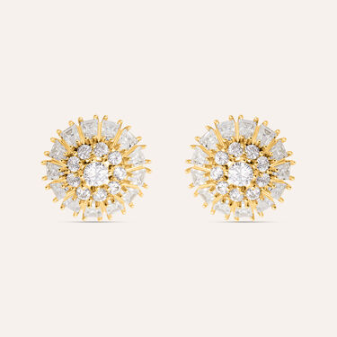 Orecchini Lobo Aura Acciaio Dorato Cubic Zirconia