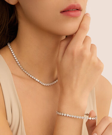 Collana Tennis Romantic Shine Metallo Cristallo