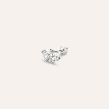 Piercing Orecchio Tragus Helix Conch Bon Ton Oro Bianco Cubic Zirconia