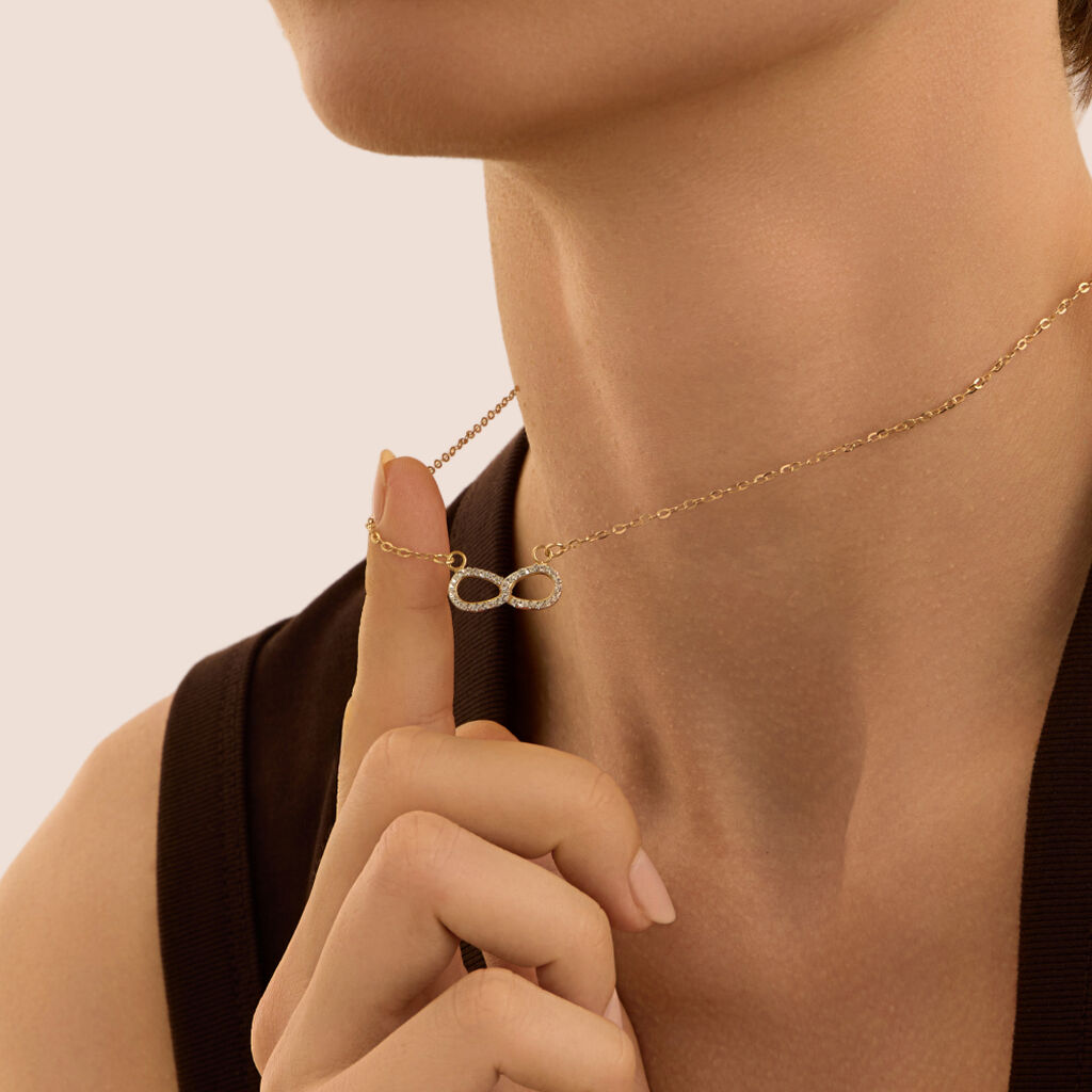 Collana Christelle Oro Giallo Cristallo