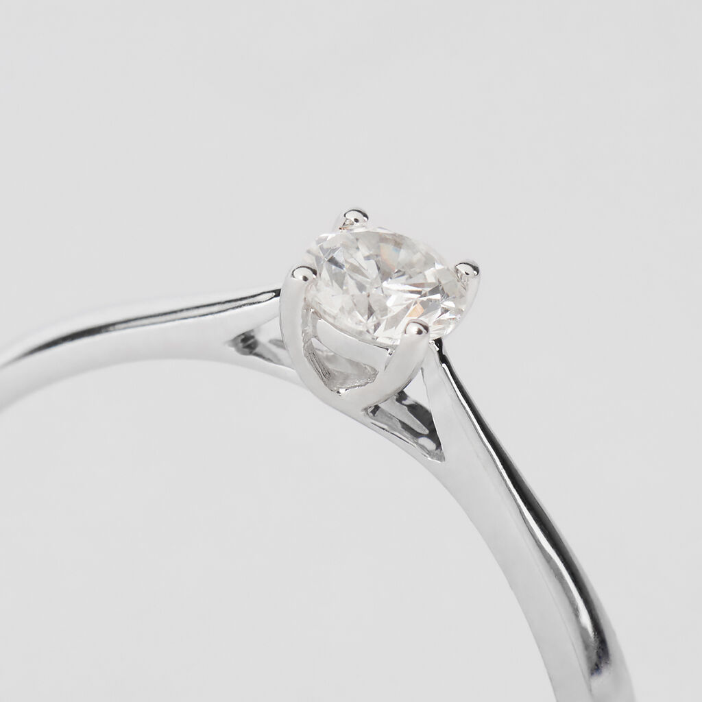Anello Solitario Grace Oro Bianco Diamante - Anelli con Pietre Donna | Stroili