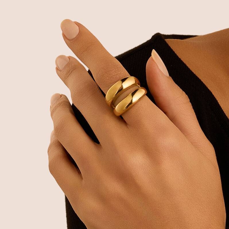 Anello Fascia Radiance Acciaio Dorato - Anelli Donna | Stroili