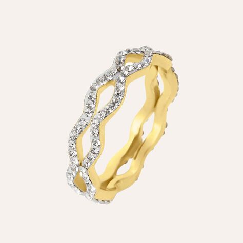 Anello Fascia Christelle Oro Giallo Cristallo - Anelli con Pietre Donna | Stroili