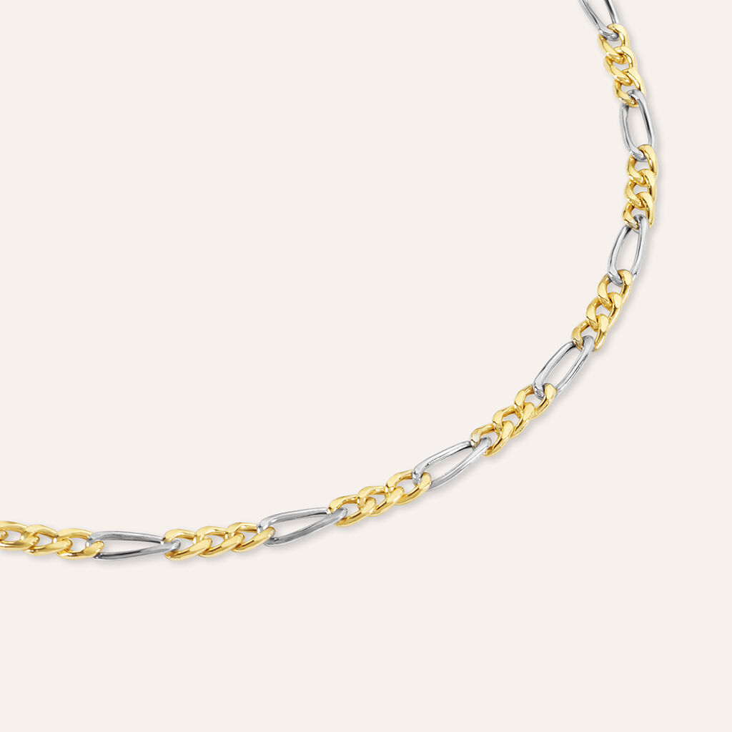 Bracciale Catena Oro Uomo Oro Bicolore