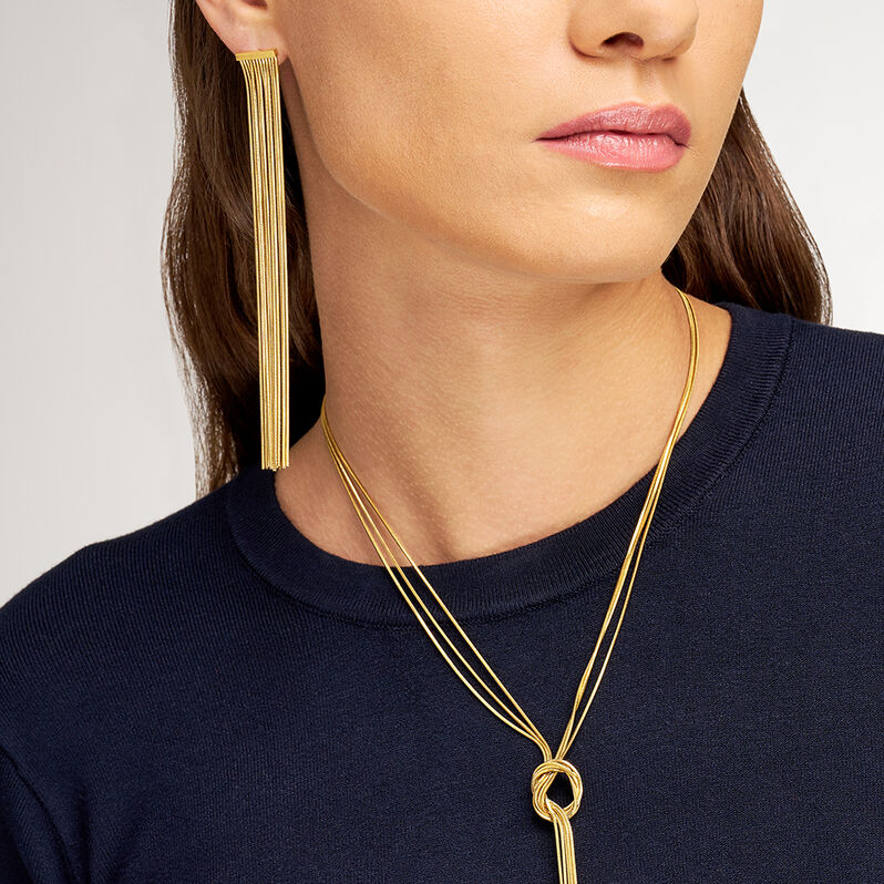 Orecchini Pendenti Lady Code Acciaio Dorato - Orecchini Pendenti Donna | Stroili