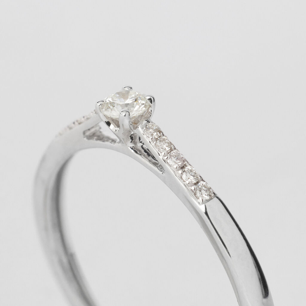 Anello Solitario Grace Oro Bianco Diamante - Anelli con Pietre Donna | Stroili