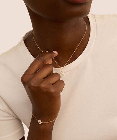 Collana Radiance Acciaio Dorato Cristallo