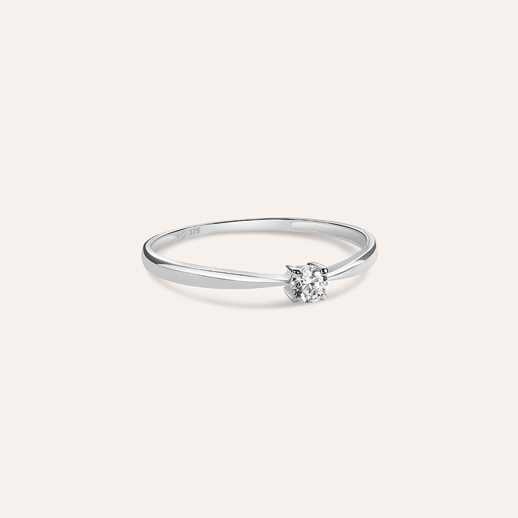 Anello Solitario Claire Oro Bianco Cubic Zirconia - Anelli con Pietre Donna | Stroili