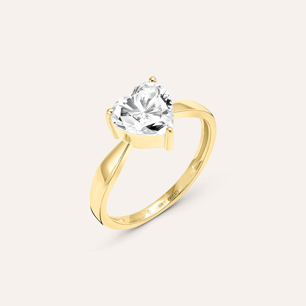 Anello Solitario Claire Oro Giallo Cubic Zirconia