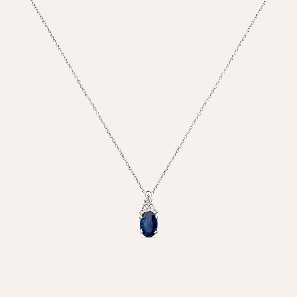 Collana Punto Luce Charlotte Oro Bianco Zaffiro Diamante - Collane Punto Luce Donna | Stroili