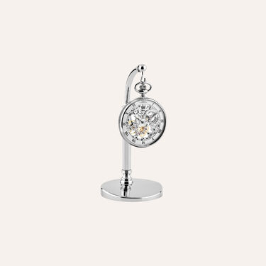 Set Orologio Meccanico da Tasca Capital in Acciaio e Stand in Metallo