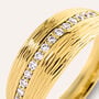 Anello Fascia Desideria Argento Nobile Dorato Cubic Zirconia