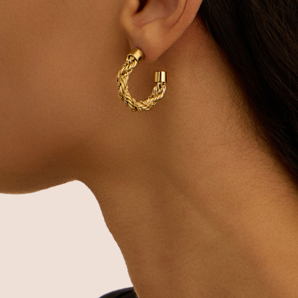 Orecchini A Cerchio Radiance Acciaio Dorato