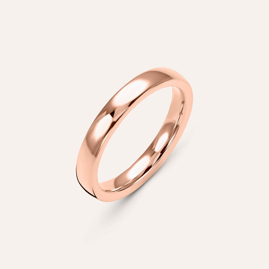 Fede Comoda Leggera Squadrata 3 mm Oro Rosa