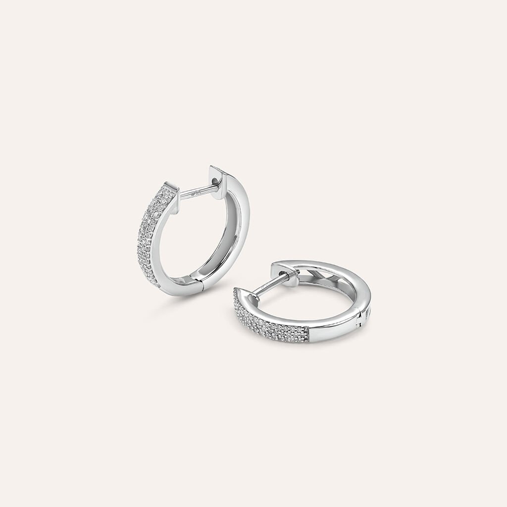 Orecchini A Cerchio Sophia Oro Bianco Diamante - Orecchini a Cerchio Donna | Stroili