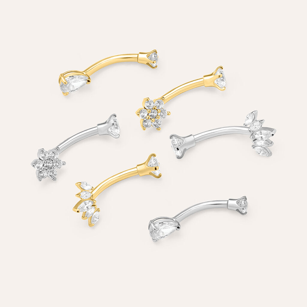 Piercing Ombelico Bon Ton Oro Giallo Cubic Zirconia