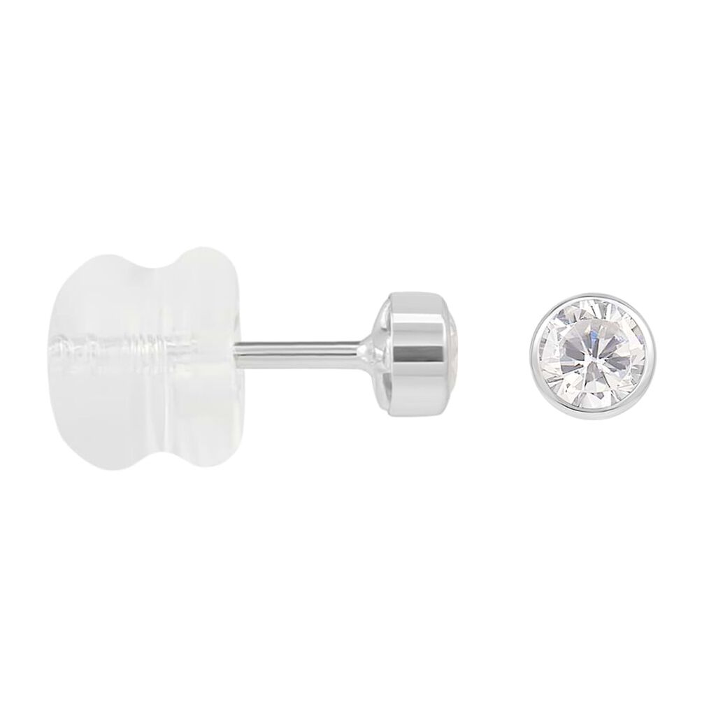 Orecchini Lobo Punto Luce Bon Ton Oro Bianco Cubic Zirconia - Orecchini a Lobo Donna | Stroili