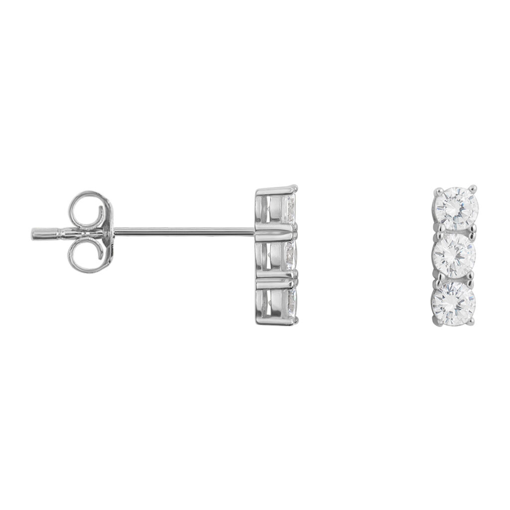 Orecchini Lobo Trilogy Silver Elegance Argento Rodiato Cubic Zirconia - Orecchini a Lobo Donna | Stroili