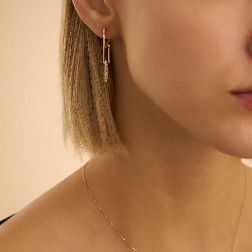 Orecchini Pendenti Diamade Glam Oro Giallo Diamante Lab-Grown