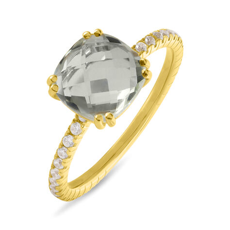 Anello Solitario Amélie Oro Giallo Ametista Cubic Zirconia - Anelli con Pietre Donna | Stroili