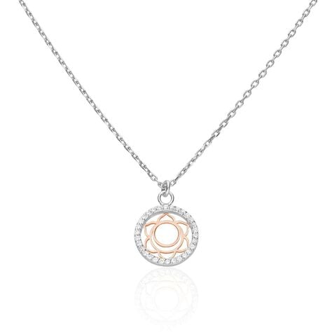 Collana in argento bicolore e zirconi con ciondolo II Chakra delle emozioni - Collane Donna | Stroili