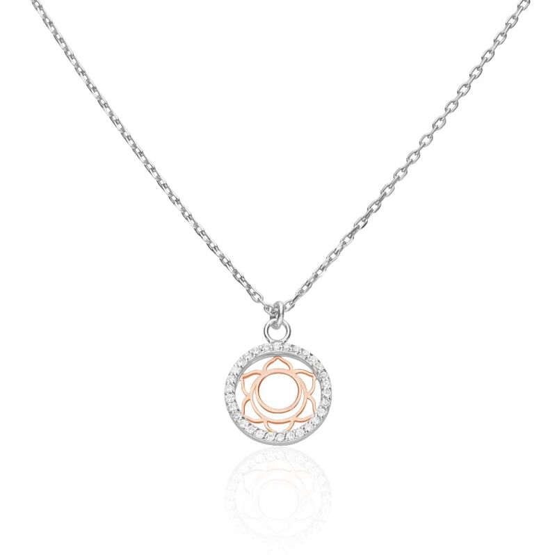 Collana in argento bicolore e zirconi con ciondolo II Chakra delle emozioni - Collane Donna | Stroili