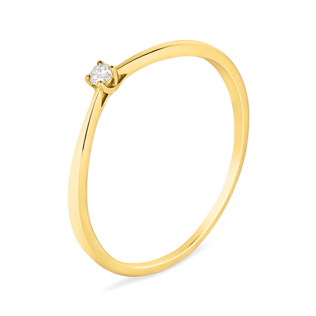 Anello Solitario Grace Oro Giallo Diamante - Anelli con Pietre Donna | Stroili