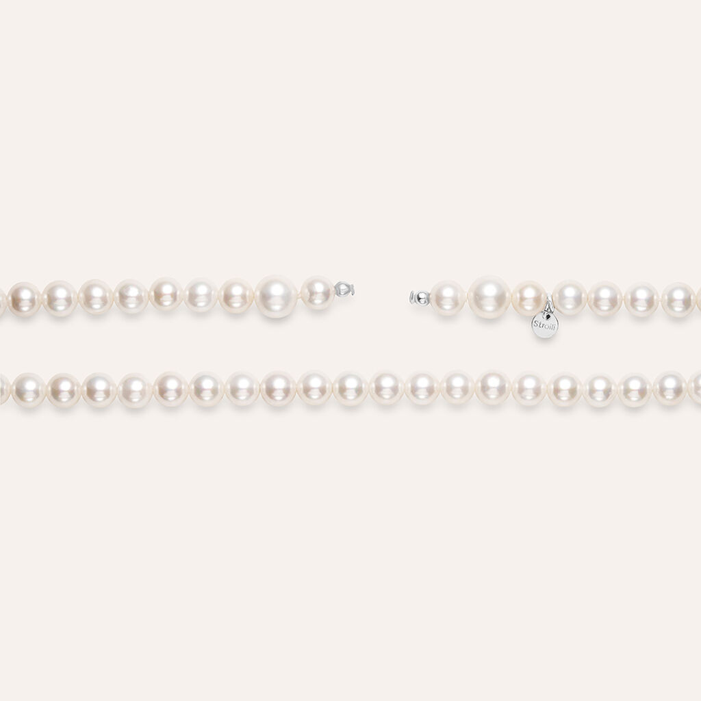 Collana Cravattino Silver Pearls Argento Rodiato Perla sintentica - Collane Donna | Stroili