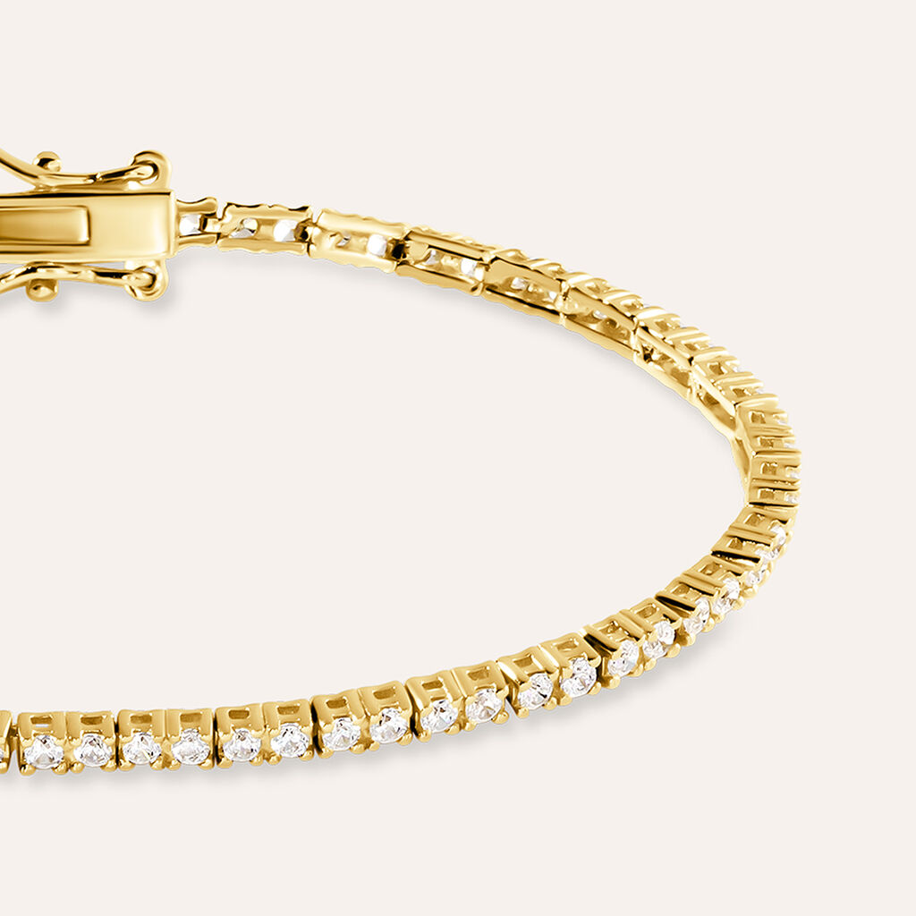 Bracciale Tennis Silver Glow Argento Dorato Cubic Zirconia