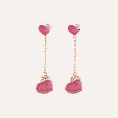 Orecchini Pendenti Lady Sweet Acciaio Rosa Cristallo