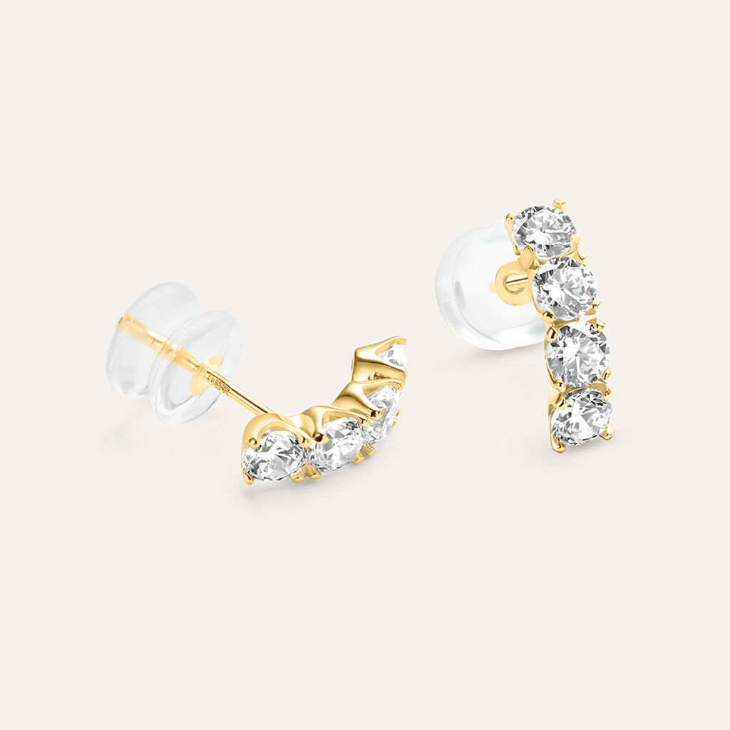 Orecchini Lobo Claire Oro Giallo Cubic Zirconia - Orecchini a Lobo Donna | Stroili