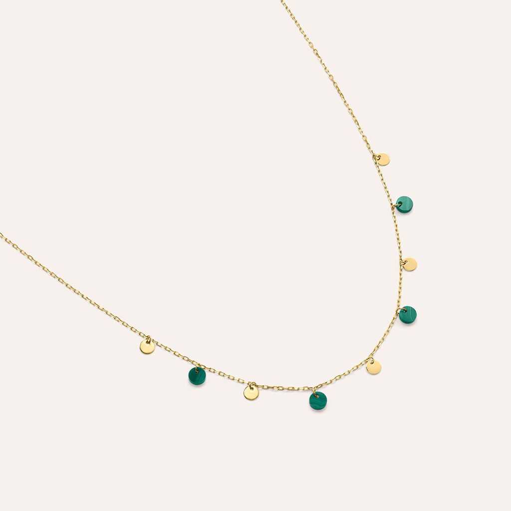 Collana Beverly Oro Giallo Malachite