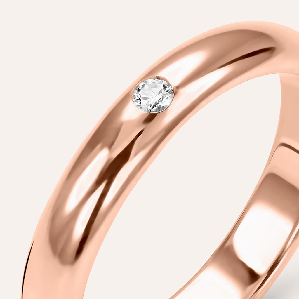 Fede Classica Leggera 3.6 mm Oro Rosa Diamante