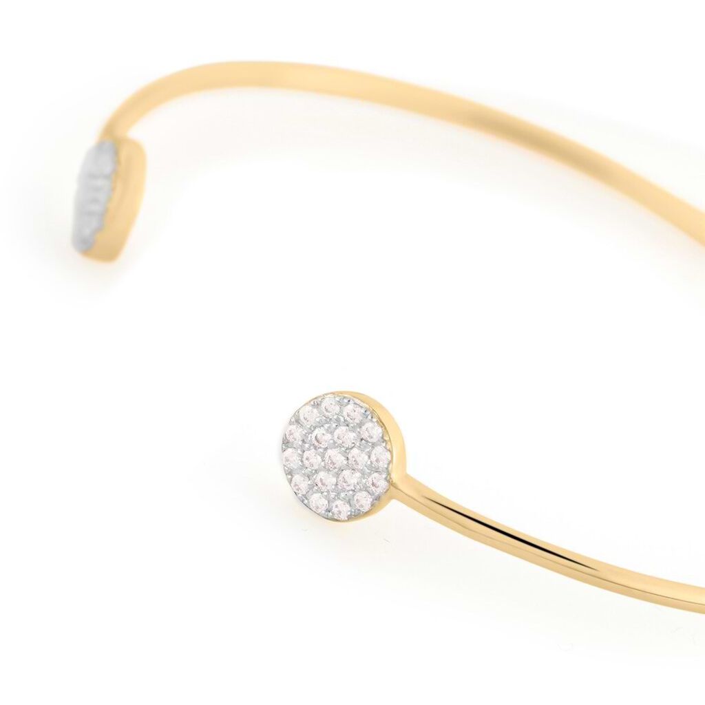 Bangle placcato oro con pav√© di zirconi