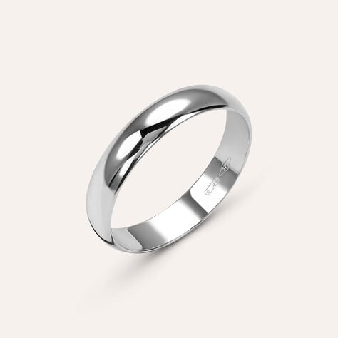 Fede Mantovana Leggera 4 mm Oro Bianco - Anelli con Incisione Unisex | Stroili