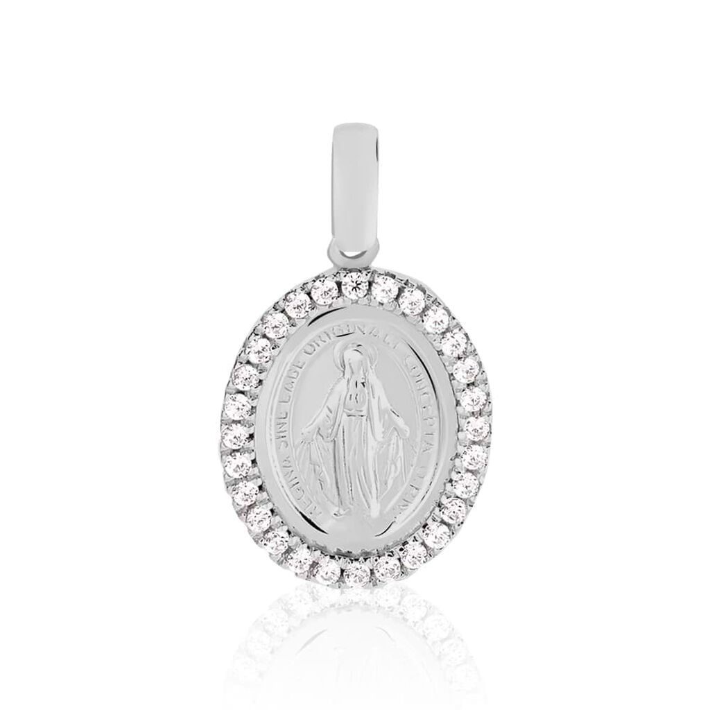 Pendente Holy Oro Bianco Cubic Zirconia - Ciondoli con Incisione Donna | Stroili