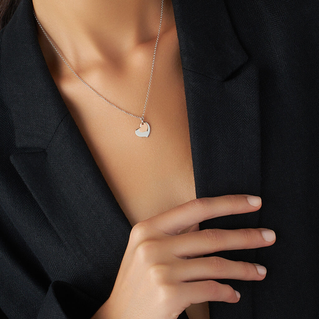 Collana Silver Collection Argento Bicolore Bianco / Rosa