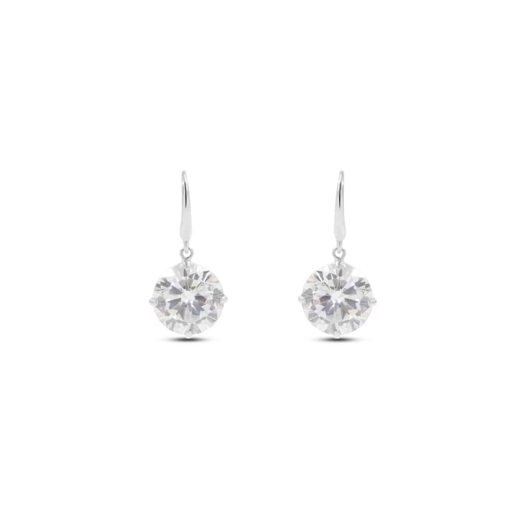 Orecchini Lobo Punto Luce Claire Oro Bianco Cubic Zirconia - Orecchini a Lobo Donna | Stroili