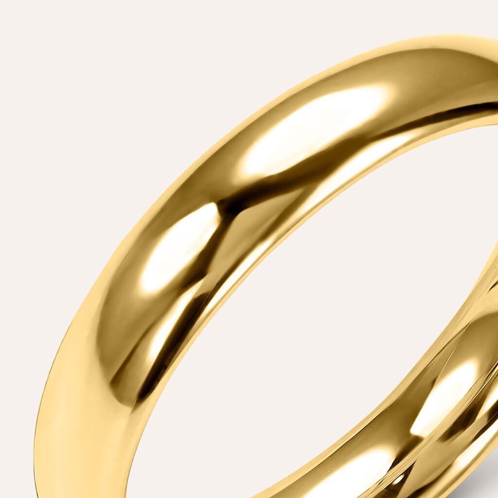 Fede Comoda Leggera 4 mm Oro Giallo - Anelli con Incisione Unisex | Stroili