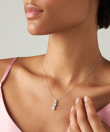 Collana Trilogy Petali Oro Bianco Diamante