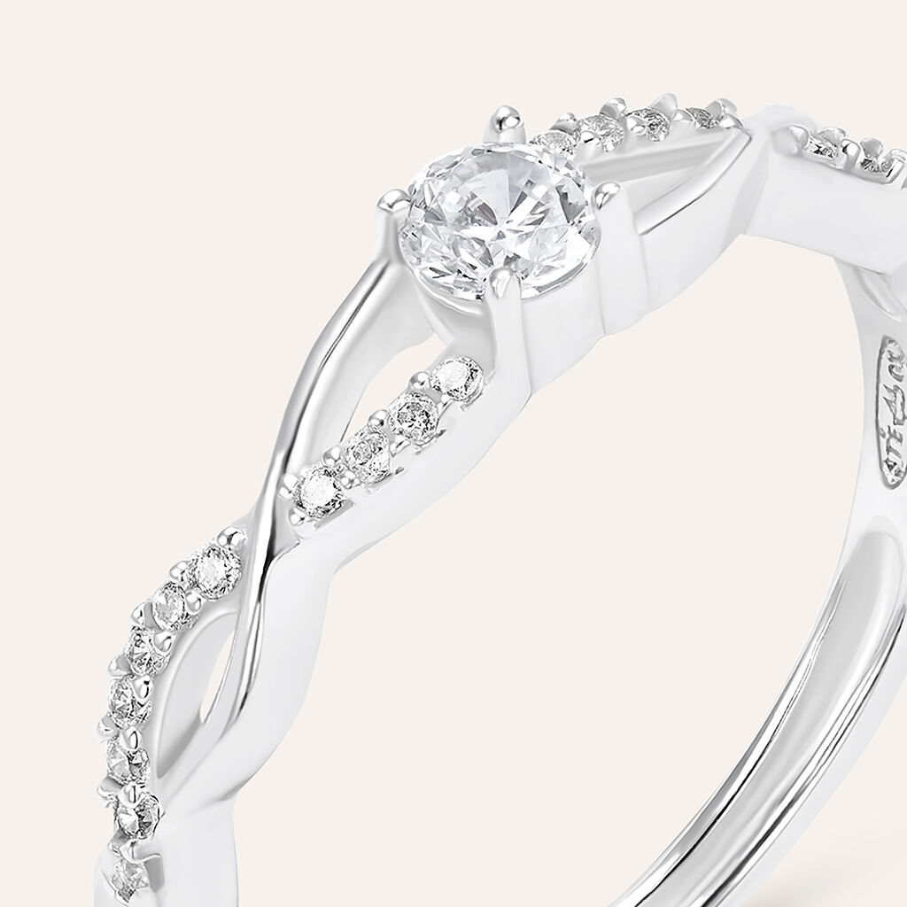 Anello Solitario Silver Elegance Argento Rodiato Cubic Zirconia