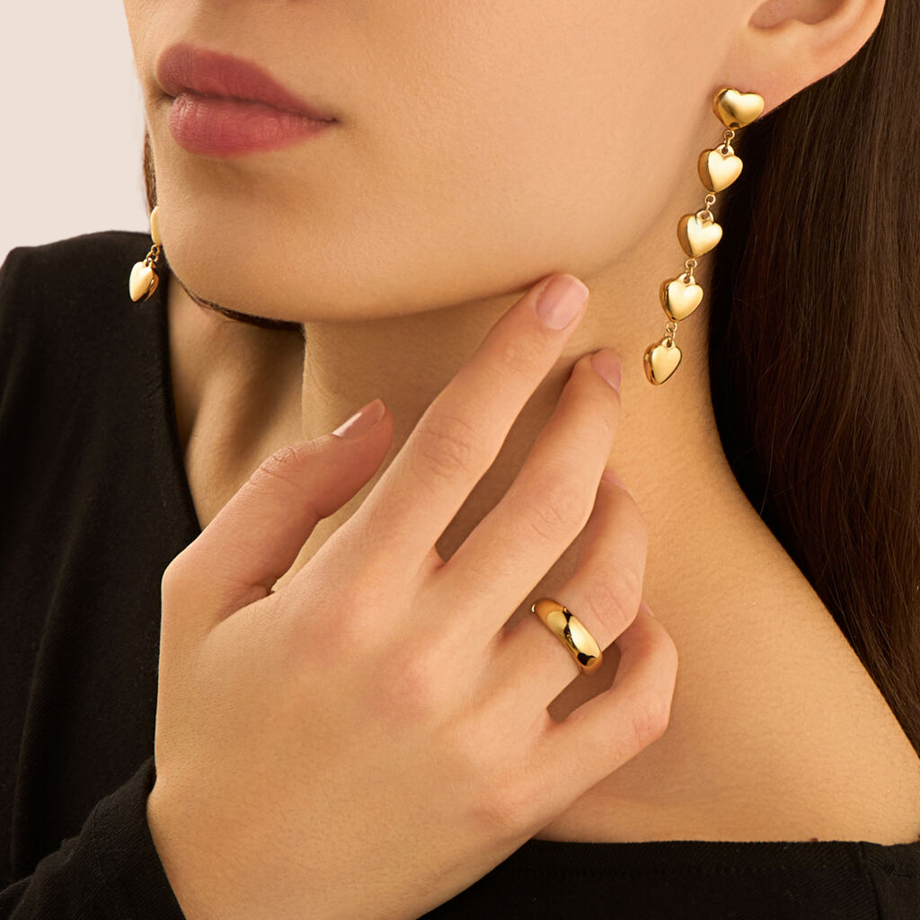 Orecchini Pendenti Lady Code Acciaio Dorato - Orecchini Pendenti Donna | Stroili