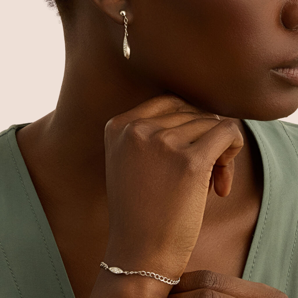 Orecchini Pendenti Crystal Gold Oro Bianco Cristallo - Orecchini Pendenti Donna | Stroili